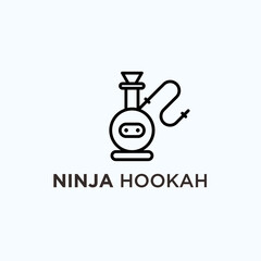Obraz premium abstract ninja logo. hookah icon