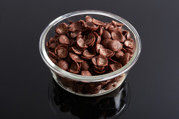 Chocolate Cereals in Black Background