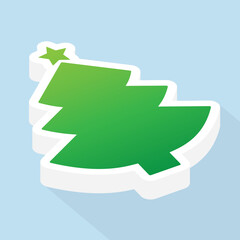 isometric christmas tree icon- vector illustration