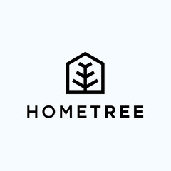 abstract house logo. tree icon