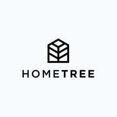 abstract house logo. tree icon