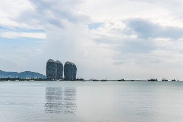 Obraz premium Day view of buildings on Phoenix island in Sanya, Hainan