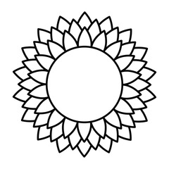 Sunflower vector cartoon icon for print design. Vector illustration flower on white background. Isolated cartoon icon sunflower.