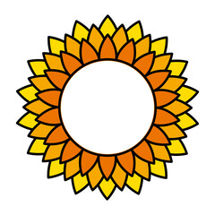 Sunflower vector cartoon icon for print design. Vector illustration flower on white background. Isolated cartoon icon sunflower.