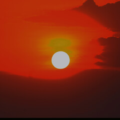 Oil art Sunrise captured at Hyderabad.