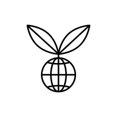 Earth and plant line icons. Good for protecting ozone. design template vector