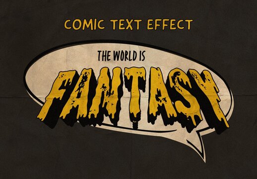 Horror Retro Comic Text Effect Mockup