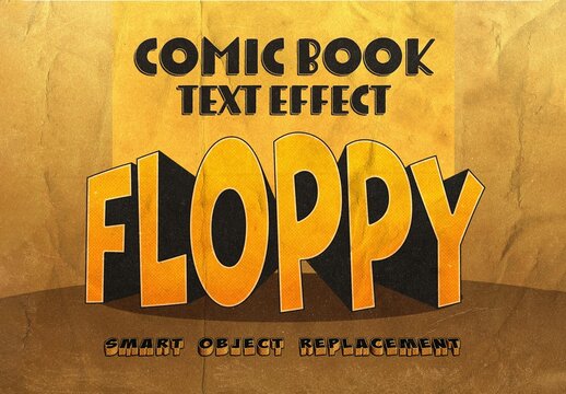 3D Comic Text Effect Mockup