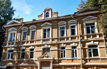 Old brick house in city