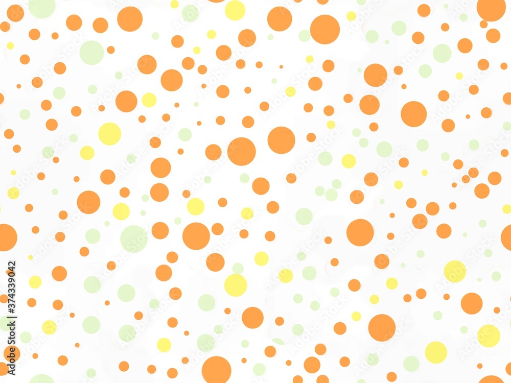 Poster Multi colored circles of different sizes on a white background. 3D rendering