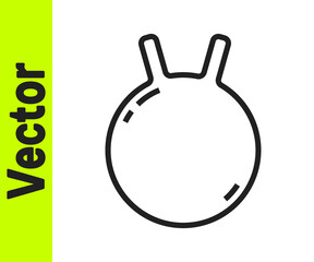 Black line Kettlebell icon isolated on white background. Sport equipment. Vector.