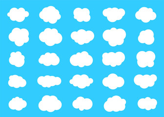 Set of clouds. Cloud icon. Vector illustration.