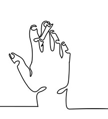 one line hand with Cigarette