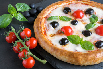  Italian dish, delicious pizza Margarita.