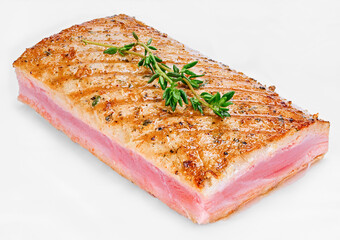 Tuna fillet grilled with herbs
