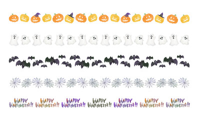 Obraz premium 水彩_ハロウィン素材セット_ライン