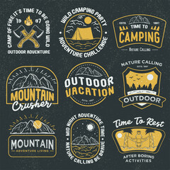 retro outdoor adventure badges logo collection