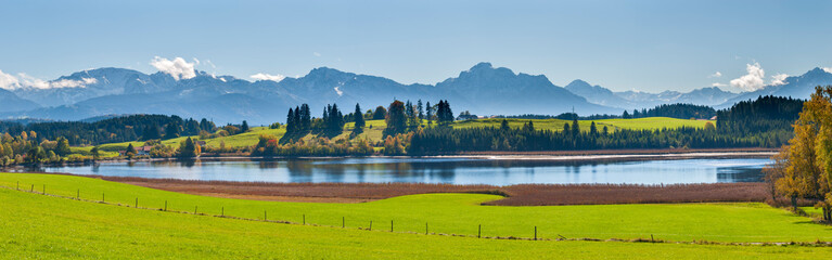 panoramic view to beautiful landscape in Bavaria, Germany