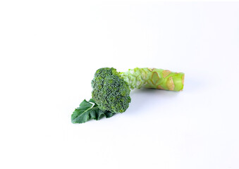 Fresh green broccoli isolated white background
