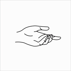 hand drawn hand icons in simple minimalistic line art style. logo elements illustrations for graphic design, logos and branding, social media icons. hand poses, pointing, holding, reaching, grasping.