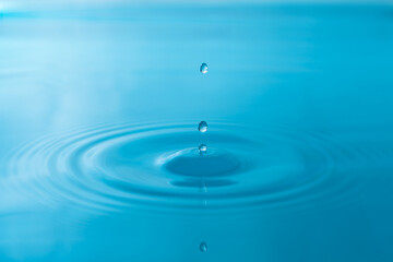 Close-up water drops isolated on white background.