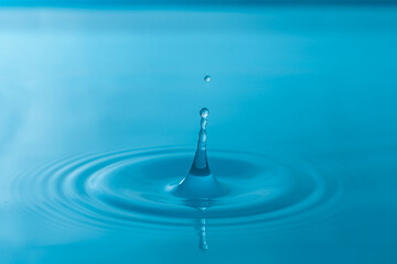 Close-up water drops isolated on white background.