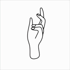 hand drawn hand icons in simple minimalistic line art style. logo elements illustrations for graphic design, logos and branding, social media icons. hand poses, pointing, holding, reaching, grasping.