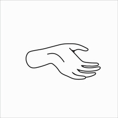 hand drawn hand icons in simple minimalistic line art style. logo elements illustrations for graphic design, logos and branding, social media icons. hand poses, pointing, holding, reaching, grasping.