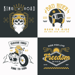 Naklejka premium Retro rider badges logos collection