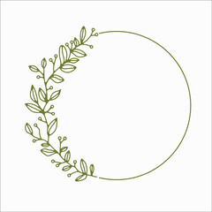 Floral frames and borders vector collection. Isolated botanical graphic elements for design projects and your creativity. Delicate circle frames for wedding invitations, posters, feminine designs.