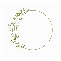 Floral frames and borders vector collection. Isolated botanical graphic elements for design projects and your creativity. Delicate circle frames for wedding invitations, posters, feminine designs.
