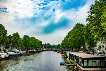 canal in amsterdam netherlands