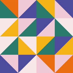 Abstract triangles seamless pattern bright hues