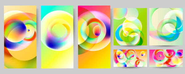 Obraz premium Set geometric colors fluid shapes eps 10. Flowing and liquid abstract gradient background for banner, poster or book. Vector design