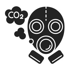 Carbon footprint black glyph icon. Air pollution. Eco problems. Isolated vector element. Outline pictogram for web page, mobile app, promo. Vector illustration. Vector illustration