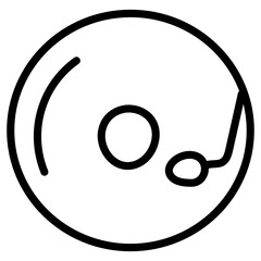 
Retro vinyl player in line design, audio turntable concept icon
