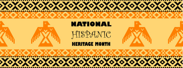 National Hispanic Heritage Month celebrated from 15 September to 15 October USA. Latino American poncho ornament vector for greeting card, banner, poster