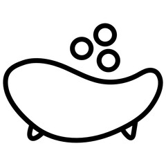 
Baby bath tub icon, trendy line design 
