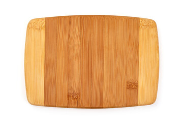 Wooden cutting board, isolated on white background