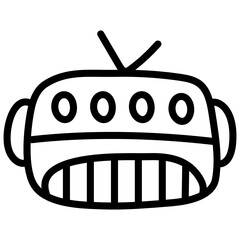 
Chatbot line icon. Artificial conversational entity 
