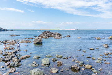 The Kabushima shrine is a picturesque shrine located on a small hill surrounded by the sea at Same,Hachinohe, Aomori,Japan.