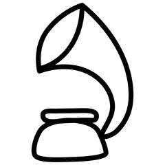 
Gramophone in line design, music instrument icon
