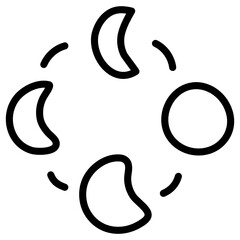 
Different moon phases, line design icon
