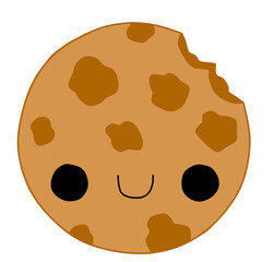 Chocolate chip cookies 2 flavor. Original and strawberry cookies cartoon  illustration isolated on white background.