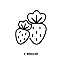 Strawberry thin line icon. Berries. Healthy organic food. Vector illustration.