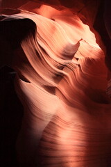 View of one famous spot of Upper Antelope Canyon in page, Arizona, USA