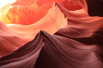 View of one famous spot of Lower Antelope Canyon in page, Arizona, USA