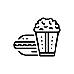 Black line icon for food