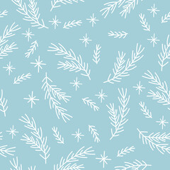 Obraz premium seamless pattern with winter leaves