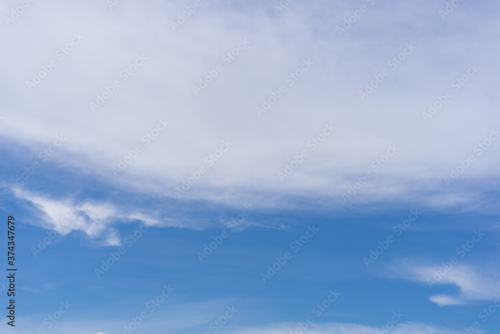 Wall mural sky in summer with white cloud background.